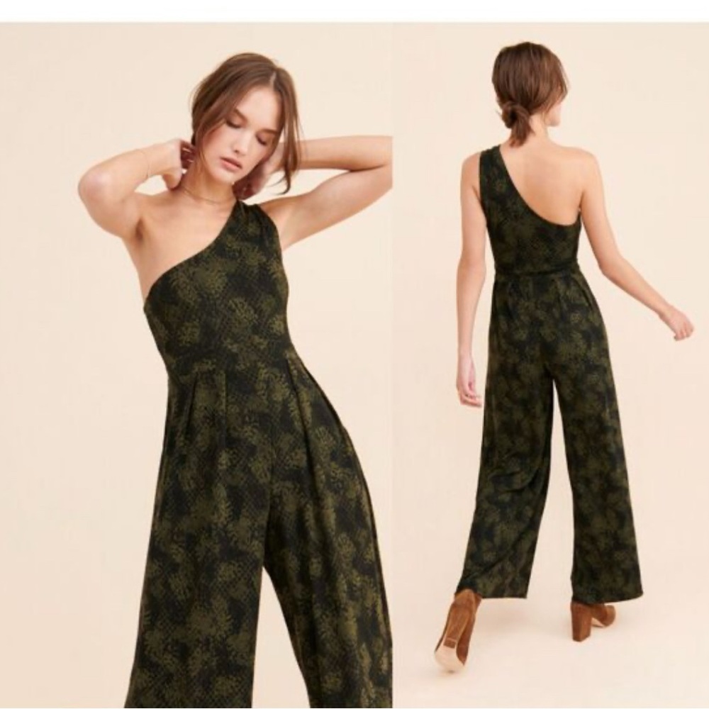 Free People Maya One Shoulder Jumpsuit‎ Sz S